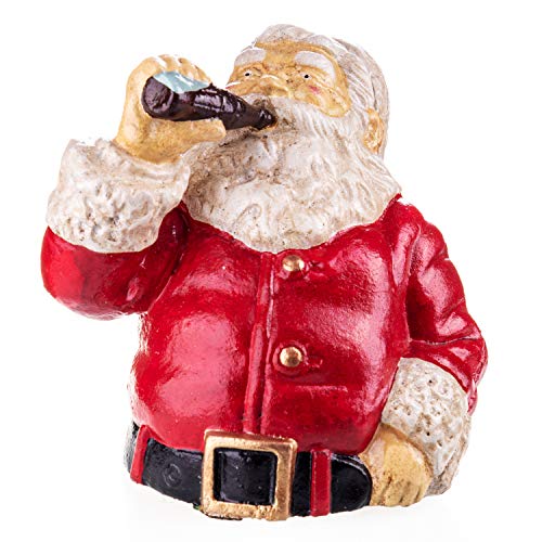 N / A Spardose Weihnachtsmann mit Cola Flasche 15 cm Gusseisen Geldgeschenk antik Stil von N / A