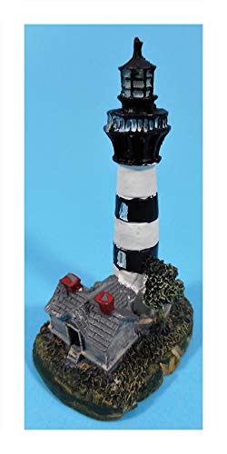 N / A schwarz weißer Leuchtturm mit Haus 8 x 5 cm Hightower Maritim Modellbau Deko 9162 C von N / A