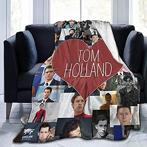 Tom Holland Flanell-Fleecedecke, leicht, super hergestellt in Großbritannien, warm, gemütlich, Wohnkultur für Couch, Bett, Sofa, Reisen, 203 x 152 cm von N \ A