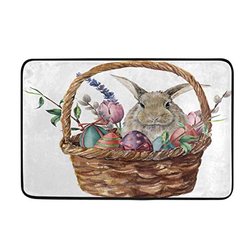 Ostern Fussmatten FußMatte Frühling Häschen Gnom Tür Matte,Sayla 60x40 cm HaustüR Feuchtigkeitsaufnahme Türmatte Fußabtreter Fußmatte,Sauberlaufmatte Teppich Wohnkultur Heimdekoration Bodenmatte von N / C