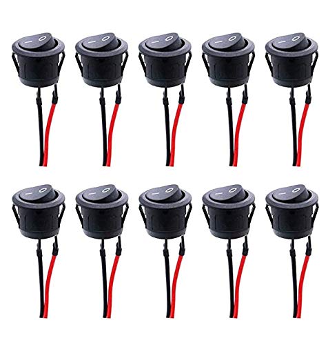 JINXM 10 Stk Rocker Kippschalter 250V/10A Runde Schalter Wippschalter Button für Auto RV Truck Jeep Off Road Boat Marine von JINXIAN