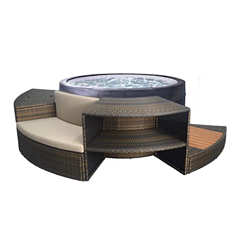 NETSPA - SP-VIP140/MOB2 – NetSpa Vita – halbstarr + Möbel (5 Elemente) – Spa tragbar – rund – 4 Sitzer von N NETSPA