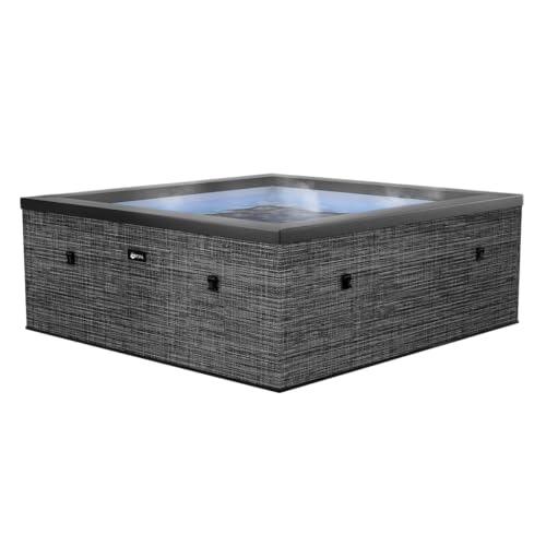 NETSPA – Spa – Celestia – halbstarr, quadratisch, 6-Sitzer – SP-CLS6-FG – Tragbare Konstruktion aus Schaumstoff, integrierte Heizung und energieeffiziente Abdeckung – Volumen 1100 l – Ø180 x H70 cm von N NETSPA