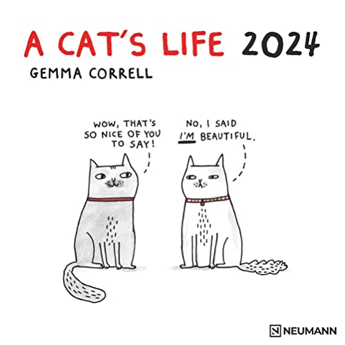 A Cat's Life 2024 - Wand-Kalender - Broschüren-Kalender - 30x30 - 30x60 geöffnet - Katzen - Cartoon von N NEUMANNVERLAGE