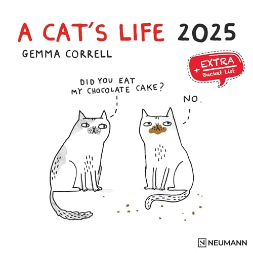 A Cat's Life 2025 - Wand-Kalender - Broschüren-Kalender - 30x30 - 30x60 geöffnet - Katzen - Cartoon von N NEUMANNVERLAGE