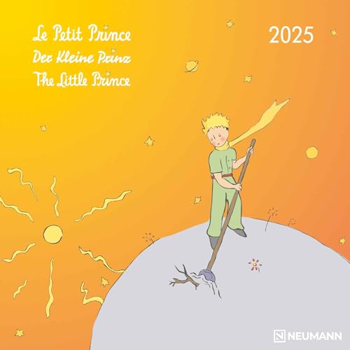 N NEUMANNVERLAGE - Der Kleine Prinz 2025 Broschürenkalender, 30x30cm, Wandkalender mit schönen Illustrationen vom kleinen Prinz, internationalen Feiertagen und Mondphasen von N NEUMANNVERLAGE