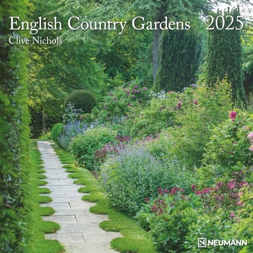 N NEUMANNVERLAGE - English Country Gardens 2025 Broschürenkalender, 30x30cm, Wandkalender mit schönen Garten-Motiven aus England, internationalen Feiertagen und Mondphasen, viel Platz für Notizen von N NEUMANNVERLAGE