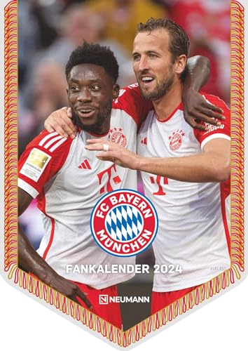 N NEUMANN VERLAGE FC Bayern München Wandkalender 2024, im Format 21 x 29,7 cm, Bannerkalender, Fussball-Fan Kalender mit Fussball highlights von N NEUMANNVERLAGE