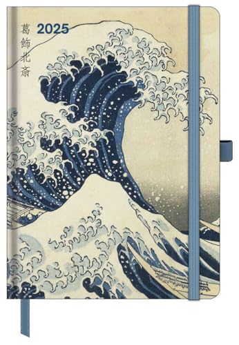 N NEUMANNVERLAGE - Hokusai 2025 ArtDiary, 16x22cm, Taschenkalender mit Banderole und Lesebändchen, Tasche für Visitenkarte, Jahres- und Monatsübersicht von N NEUMANNVERLAGE