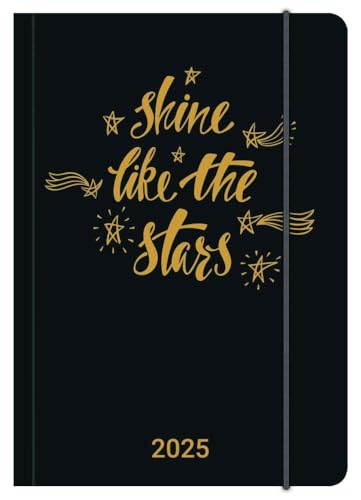 N NEUMANNVERLAGE - GlamLine STAR 2025 Mini Flexi Diary, 12x17cm, Taschenkalender mit flexiblem Kartonumschlag, Elastikband und Banderole von N NEUMANNVERLAGE