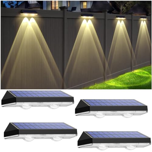 N NORA TWIPS Solarlampen für Außen Garten, 4 Stück Wasserdichte Solar Wandleuchte Aussen für die Garten dekoration | LED Gartenlampen für Terrasse, Garten, Stufen und Treppen, Warmweiß/Farbwechselnde von N NORA TWIPS