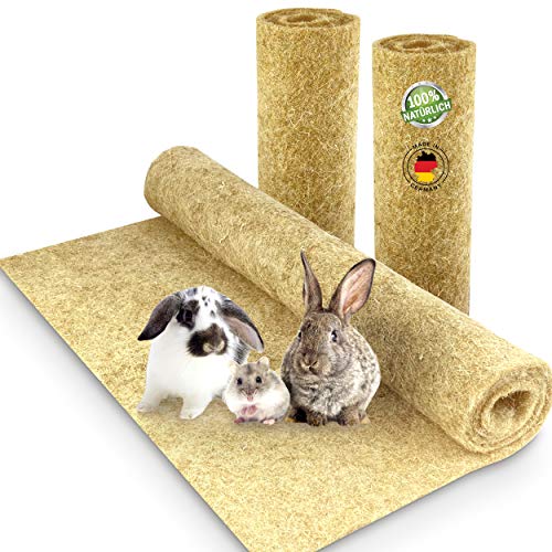 Nagerteppich aus 100% Hanf, 120 x 50cm, 5mm dick, Hanfteppich für alle Kleintiere, Hanfmatte Nagermatte Nager-Teppich Bodenabdeckung (20 Stück) von N Nagerteppich.de