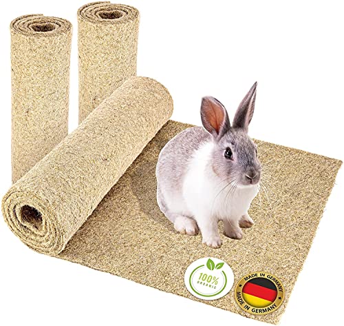 Nagerteppich aus 100% Hanf, 50 x 70cm, 5mm dick, Hanfteppich für alle Kleintiere, Hanfmatte Nagermatte Nager-Teppich Bodenabdeckung (4 Stück) von N Nagerteppich.de