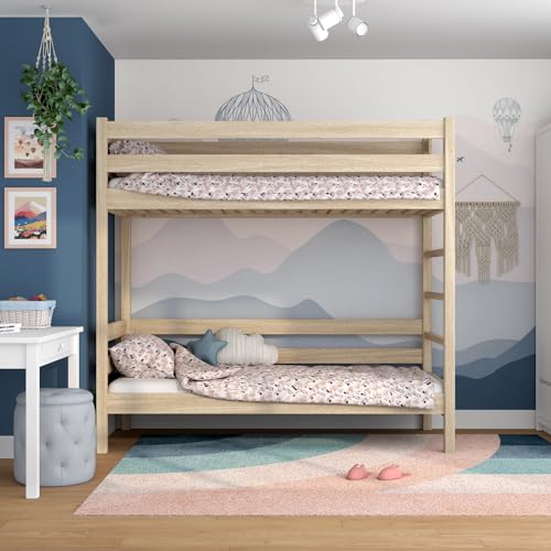 N-Wood N03 Etagenbett, Hochbett 90x200 cm, aus Eichenholz, 2 Leitermontageseiten: Links oder rechts, Stabile Massivholzkonstruktion, inklusive Lattenrost, Skandinavischer Stil, gebleichtes Eichenholz N-Wood N03 Etagenbett, Hochbett 90x200 cm, aus Eichenholz, 2 Leitermontageseiten: Links oder rechts, Stabile Massivholzkonstruktion, inklusive Lattenrost, Skandinavischer Stil, gebleichtes Eichenholz von N-Wood