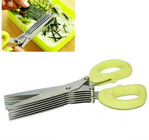 Edelstahl 5 Schicht Küche Schere Küchenmesser Shredded Cut Herb Tool Mehrzweck von N&F