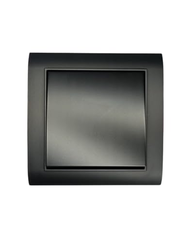 N&L Unterputz, Wechselschalter/-taster mit Wippe im 1-fach Rahmen, FORMAT, schwarz, gewölbt von N&L