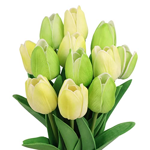 N&T NIETING 12 Stück künstliche Blumen, Tulpen mit realistischem Touch, zum Selbermachen von Hochzeitssträußen, Tischdekoration, Baby Shower, Partydekoration von N&T NIETING