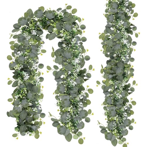 N&T NIETING 2 Stück Eukalyptus Girlande, Künstliche Pflanze 1,8m Hängend Grüne Blätter Deko von N&T NIETING
