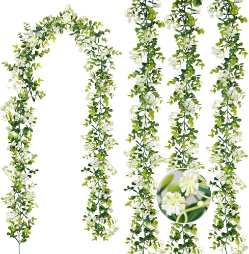N&T NIETING 4 Stück Eukalyptus Girande mit Blumen, 6FT künstliche Giranden Gefälschte Hängende Girande Blätter Grüne Girande für Hochzeit Hintergrund Bogen Wand Tisch Party Indoor Outdoor Dekor N&T NIETING 4 Stück Eukalyptus Girande mit Blumen, 6FT künstliche Giranden Gefälschte Hängende Girande Blätter Grüne Girande für Hochzeit Hintergrund Bogen Wand Tisch Party Indoor Outdoor Dekor von N&T NIETING