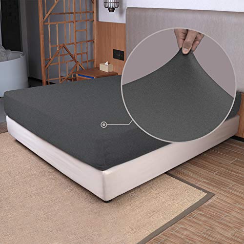 N&Y HOME Nur Spannbettlaken für King-Size-Betten – 4-Wege-Stretch-Strick, eng anliegend, knitterfrei und bleibt an Ort und Stelle, weich und bequem – Hanfgrau, Kingsize-Bett N&Y HOME Nur Spannbettlaken für King-Size-Betten – 4-Wege-Stretch-Strick, eng anliegend, knitterfrei und bleibt an Ort und Stelle, weich und bequem – Hanfgrau, Kingsize-Bett von N&Y HOME