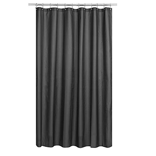 N&Y HOME Stoff-Duschvorhang oder -Einlage, extra lang, 183 x 213 cm, waschbar, Hotelqualität, Stoff-Duschvorhang für Badezimmer, Graphitgrau, 183 x 213 cm von N&Y HOME