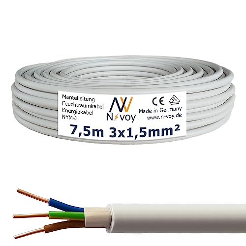 NYM-J 3x1,5 mm² 7,5m Mantelleitung Installationskabel Stromkabel Kupfer Elektrokabel M156 von N-voy