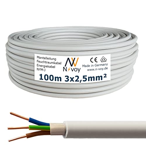 NYM-J 3x2,5 mm² 100m Mantelleitung Installationskabel Stromkabel nach DIN VDE 0250 M16 von N-voy