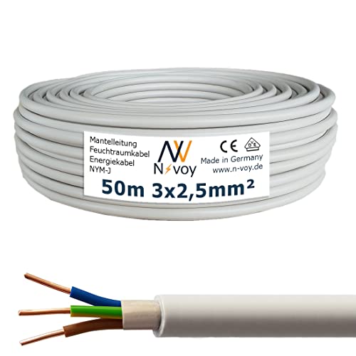 NYM-J 3x2,5 mm² 50m Mantelleitung Installationskabel Stromkabel nach DIN VDE 0250 M08 von N-voy
