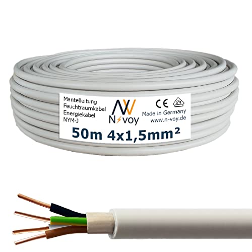 NYM-J 4x1,5 mm² 50m Mantelleitung Installationskabel Stromkabel nach DIN VDE 0250 M36 von N-voy