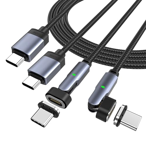 N. NETDOT 100W Magnetisches Ladekabel – Gen14 USB-C Ultraschnelles Laden & Datenübertragung Ladekabel Magnetisch Kompatibel mit Smartphones, Tablets, Kopfhörern uvm - 2 Black von N. NETDOT