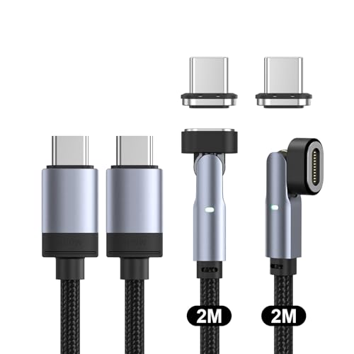 N. NETDOT 100W Magnetisches Ladekabel – Gen14 USB-C Ultraschnelles Laden & Datenübertragung Ladekabel Magnetisch Kompatibel mit Smartphones, Tablets, Kopfhörern uvm - 2m von N. NETDOT