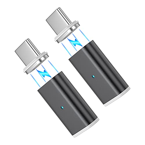NetDot Gen10 Magnetisch Schnelllademikro USB-C(weiblich) zu USB-C(männlich) Adapter für Android Smartphones (2 Pack schwarz) von N. NETDOT