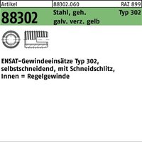 N.a. - Gewindeeinsatz r 88302 Typ 302 M4x8 Stahl geh.galv.verz. gelb 50St. ensat 50 Stk N.a. - Gewindeeinsatz r 88302 Typ 302 M4x8 Stahl geh.galv.verz. gelb 50St. ensat 50 Stk von N.A.