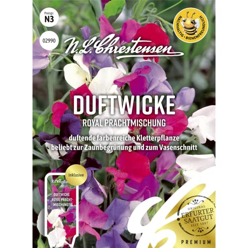 Duftwicke Royal Prachtmischung, duftende farbenreiche Kletterpflanze, bienenfreundlich, Samen von N.L.Chrestensen