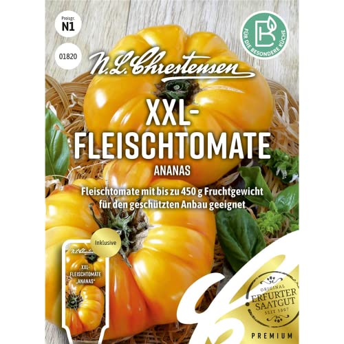 XXL- Fleischtomate Ananas, Fleischtomate mit bis zu 450 g Fruchtgewicht, Samen von N.L.Chrestensen