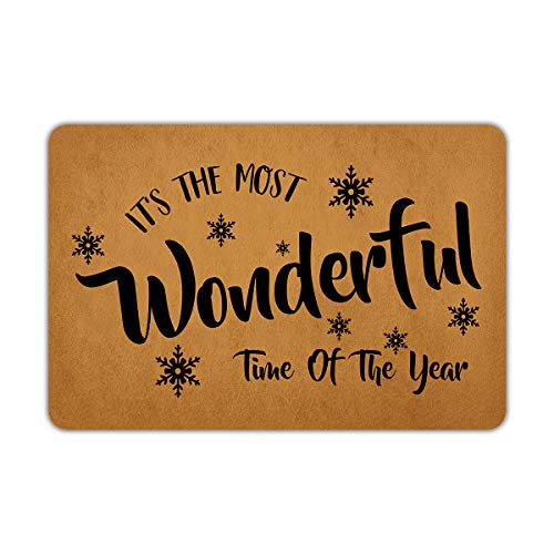 Weihnachts-Fußmatte "It's The Most Wonderful Time of The Year" Fußmatte Dekorative Außen-Matten für Haustür, rutschfeste Unterseite, lustige Fußmatte für drinnen und draußen, Teppich 59,9 x 39,9 cm von /N
