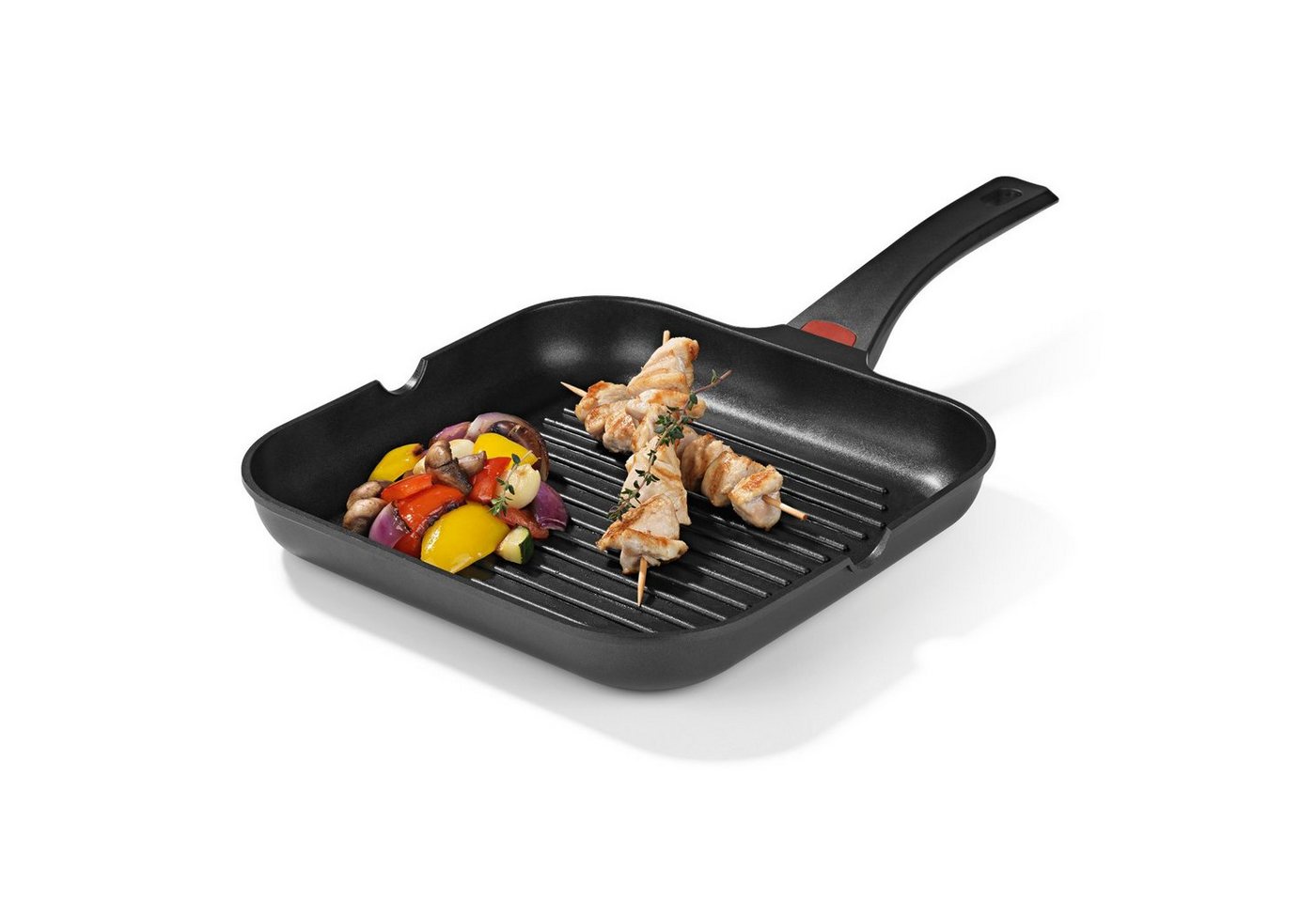 N8WERK Grillpfanne Aluguss-Grillpfanne Midnight Edition - 28 cm, Farbwechsel-Temperaturanzeige von N8WERK