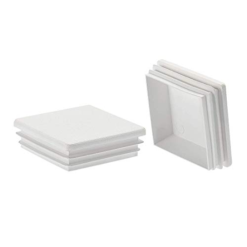 20 Stück 60 mm x 60 mm Kunststoff Rohrstopfen Quadratisch Post Endkappen für Handlauf, Treppe, Newel, Schutzrohre weiß von NA