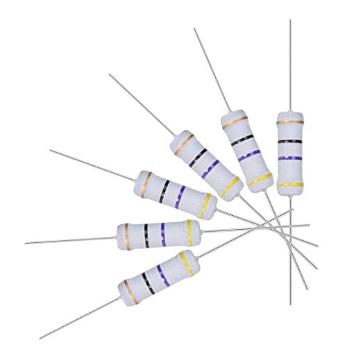 30 Stück 47 Ohm Widerstand, 2 W 5 % Toleranz Metall Oxid Resistors, Axial Lead, Flame Proof for DIY Electronic Projects and Experiments von NA