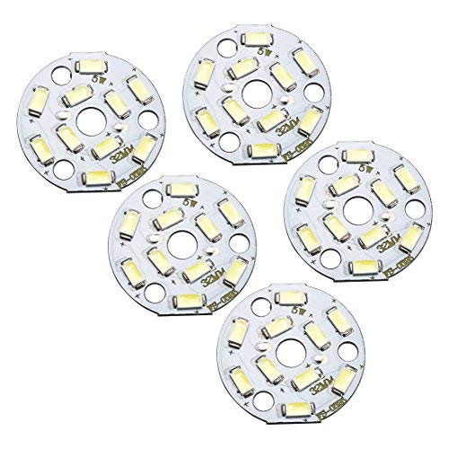 300 mA 5 W 10 LEDs 5730 SMD LED-Chip-Modul aus Aluminium, reinweiß, superhell, 32 mm, Durchmesser 5 Stück 300 mA 5 W 10 LEDs 5730 SMD LED-Chip-Modul aus Aluminium, reinweiß, superhell, 32 mm, Durchmesser 5 Stück von NA