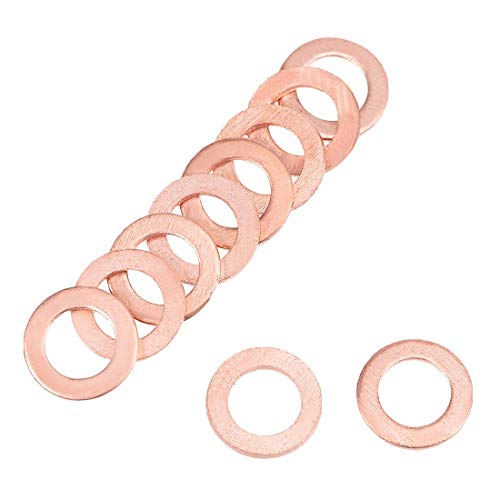 50 Stück 6 mm x 10 mm x 1 mm Unterlegscheibe flach Kupfer für Schraubbolzen von NA