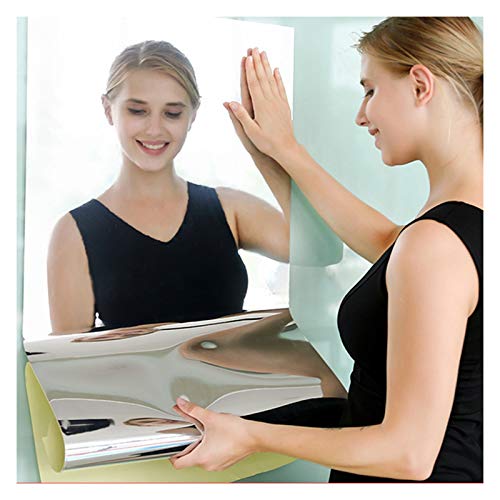 Flexible Spiegel-Wandaufkleber, weich, kein Glas, DIY, Türaufkleber, selbstklebend, wasserdicht, Kunststoff, Spiegelfliesen für Zuhause, Wohnzimmer, Schlafzimmer von NA/