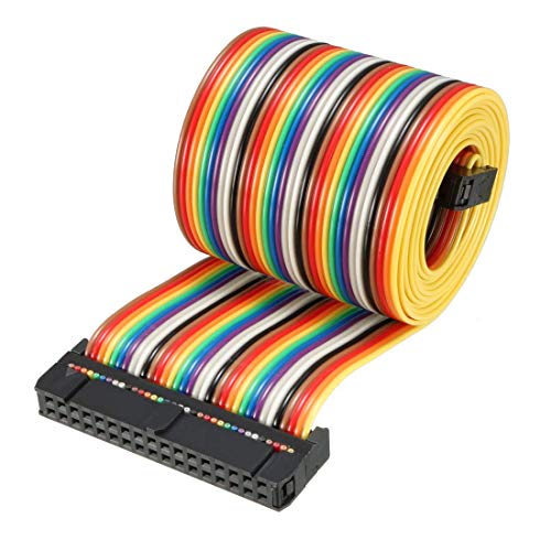 IDC 34 Pin Flachdraht Mehrfarbig Flexibel Arc-En-Band Jumper Kabel 118 cm Teilung 2,54 mm, 1 Stück von NA