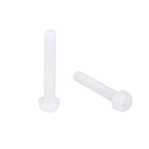 M3 x 20 mm Gewinde Nylon Phillips Schrauben mit Zylinderkopf, Kreuzschlitz, Bolzen, Weiß, 20 Stück von NA
