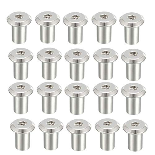 M6 x 12 mm Nieten Hex Socket Head Einsatz Nut Screw Post Nickel Plated 20 Stück von NA