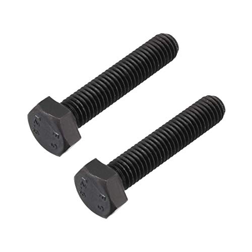 M8 x 40 mm Sechskantschrauben links Schrauben Befestigungsschrauben aus Carbonstahl, Schwarz, 2 Stück von NA