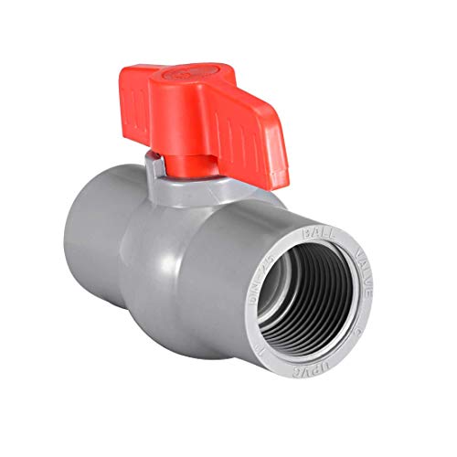 PVC-Wasserhahn, Kugelhahn, Netzschalter, 1 Zoll Gewinde, Durchmesser des Innenlochs rot grau PVC-Wasserhahn, Kugelhahn, Netzschalter, 1 Zoll Gewinde, Durchmesser des Innenlochs rot grau von NA