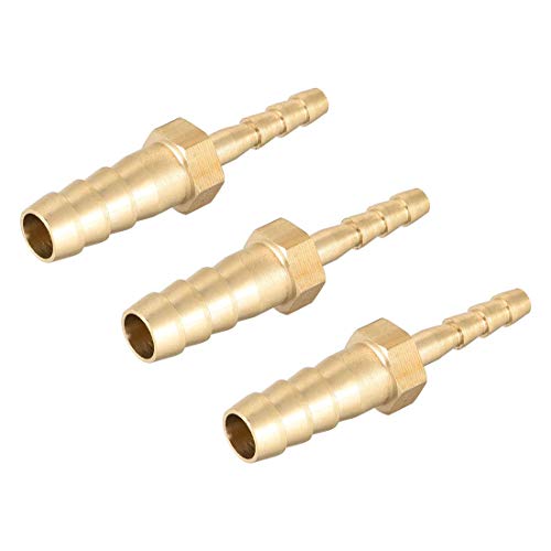 Schlauchausführung aus Messing, 8 mm auf 4 mm, Verbindungsstück, Verbindungsstück, gerade, Kupplung, Schlauchadapter, 3 Stück von NA
