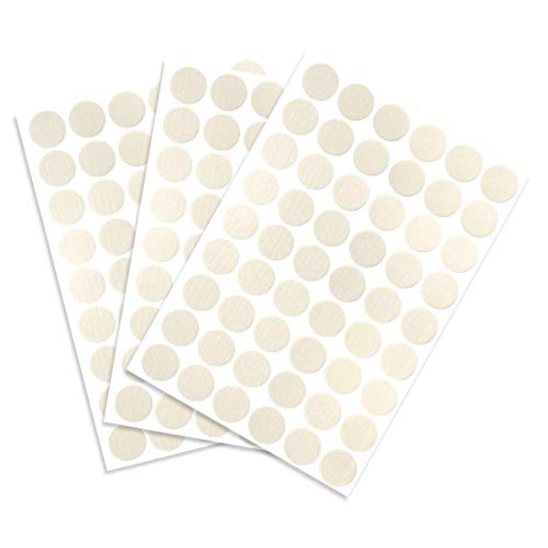Selbstklebende Aufkleber für Schraubenlöcher, selbstklebende Schrauben, 3 Bögen, selbstklebend, Staubschutzkappen, 21 mm, 54 in 1 Linie, Weiß von NA