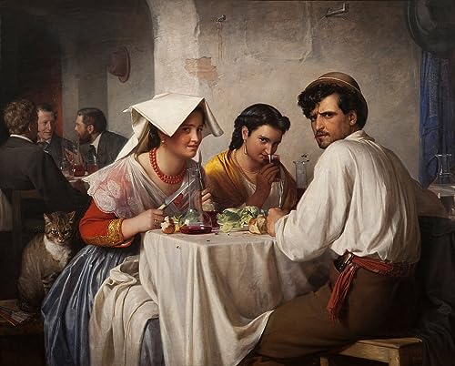 NAAYRASA Berühmte Gemälde Ölgemälde auf Leinwand Retro Wandkunstdruck in einer römischen Osteria von Carl Heinrich Bloch Abstrakte Gemälde für Heimtextilien 60x90cm NAAYRASA Berühmte Gemälde Ölgemälde auf Leinwand Retro Wandkunstdruck in einer römischen Osteria von Carl Heinrich Bloch Abstrakte Gemälde für Heimtextilien 60x90cm von NAAYRASA
